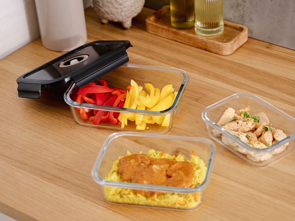 PROSTOKĄTNY POJEMNIK SZKLANY PRÓŻNIOWY – 630ML – ZESTAW – 4 SZT - 5