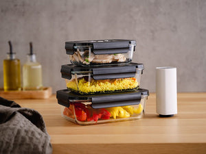 PROSTOKĄTNY POJEMNIK SZKLANY PRÓŻNIOWY – 1480ML – ZESTAW – 4 SZT - 3