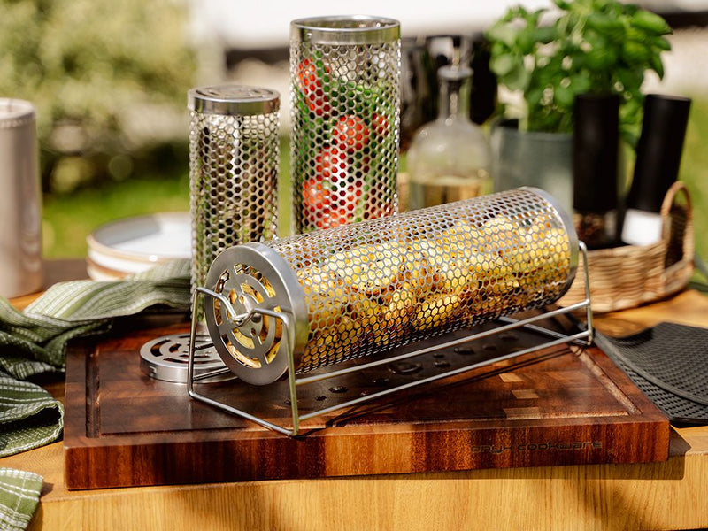 DUŻY KOSZ DO GRILLOWANIA CYLINDRYCZNY – 4 SZT