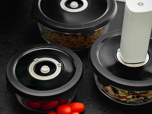 OKRĄGŁY SZKLANY POJEMNIK VACUUM – 1400 ML ZESTAW - 4-SZT - 2