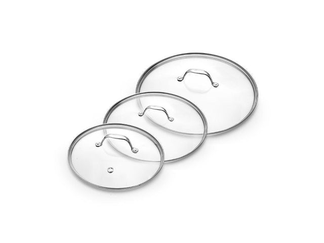 ZESTAW SZKLANYCH POKRYWEK 20/24/28 CM – 3 ELEMENTY - 1