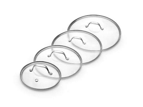 ZESTAW SZKLANYCH POKRYWEK 18/20/24/28 CM – 4 ELEMENTY - 1