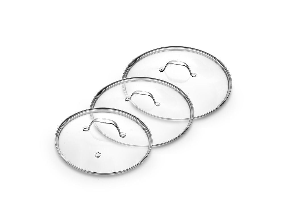 ZESTAW SZKLANYCH POKRYWEK 24/26/28 CM – 3 ELEMENTY - 1