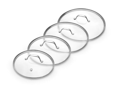 ZESTAW SZKLANYCH POKRYWEK 24/26/28/30 CM – 4 ELEMENTY - 1