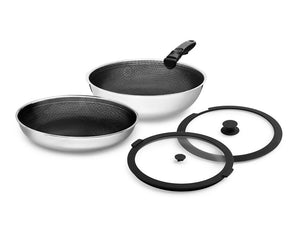 MIESZANA PATELNIA Z ODPINANĄ RĄCZKĄ – ZESTAW WOK 2-CZĘŚCIOWY - 1