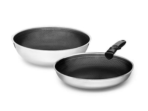 ZESTAW PATELNI WOK Z ODPINANĄ RĄCZKĄ – 2 SZT - 1