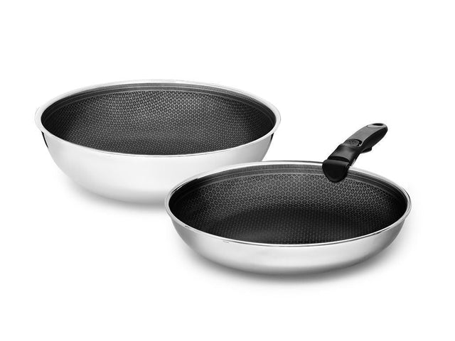 ZESTAW PATELNI WOK Z ODPINANĄ RĄCZKĄ – 2 SZT - 1