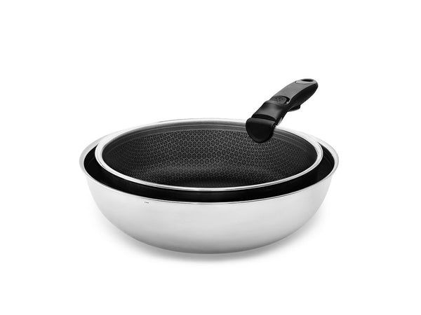 ZESTAW WOK+SAUTE Z ODPINANĄ RĄCZKĄ – 2 SZT