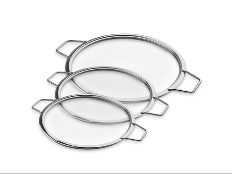 POKRYWKI SZKLANE DO UKŁADANIA W STOS – 20/ 24/ 28 CM – 3 SZTUKI - 1