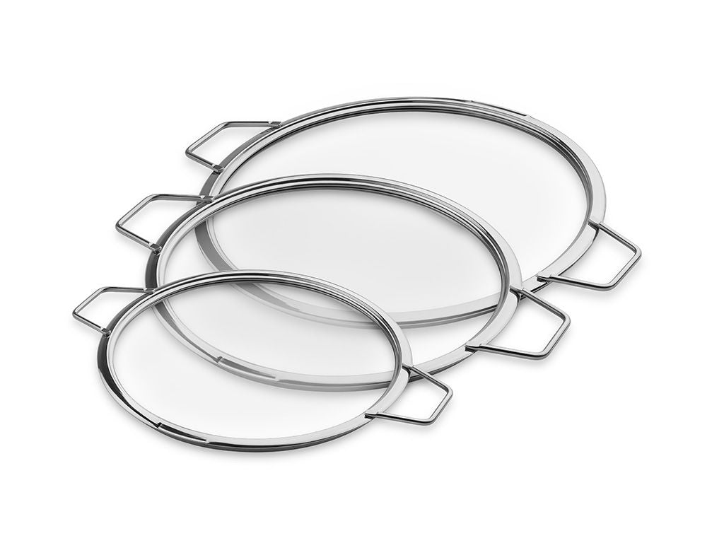 POKRYWKI SZKLANE DO UKŁADANIA W STOS – 24/ 28/ 32 CM – 3 SZTUKI - 1