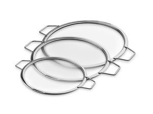 POKRYWKI SZKLANE DO UKŁADANIA W STOS – 24/ 28/ 32 CM – 3 SZTUKI - 1
