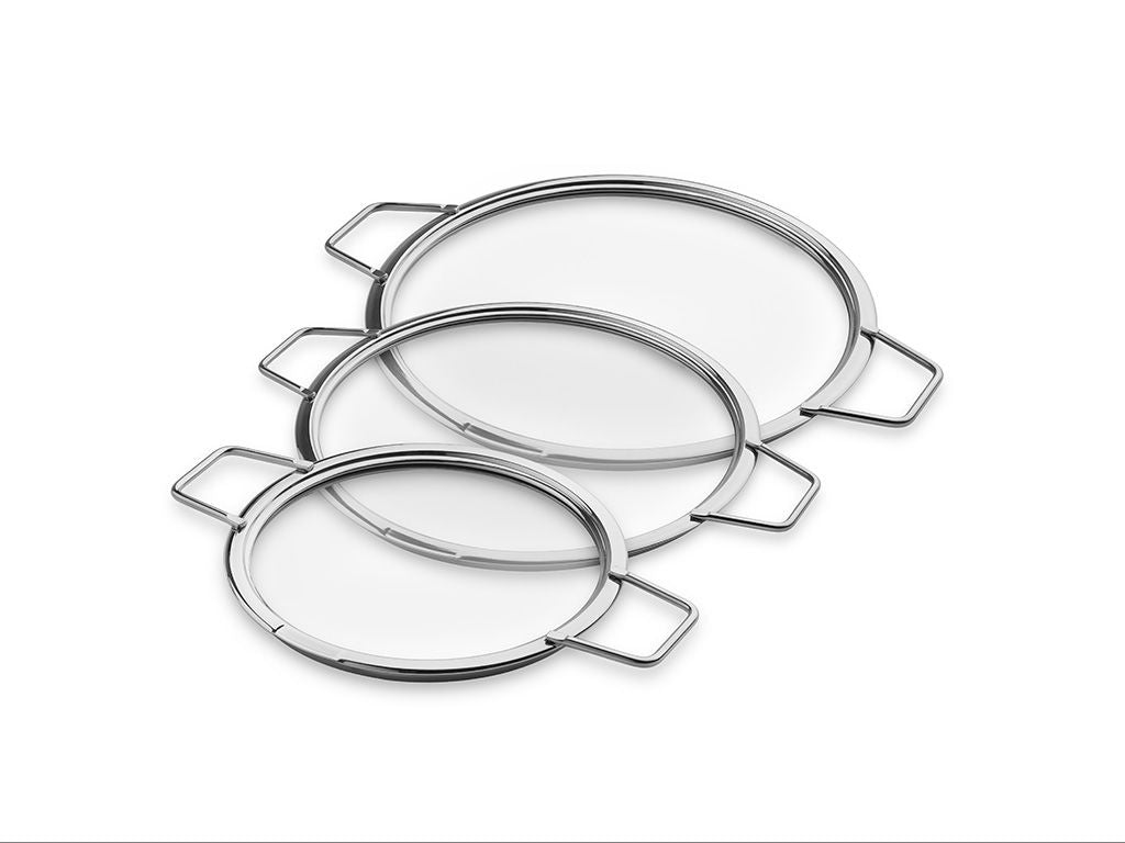 POKRYWKI SZKLANE DO UKŁADANIA W STOS – 14/ 20/ 24 CM – 3 SZTUKI - 1