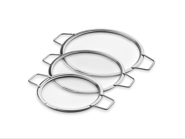 POKRYWKI SZKLANE DO UKŁADANIA W STOS – 14/ 20/ 24 CM – 3 SZTUKI - 1