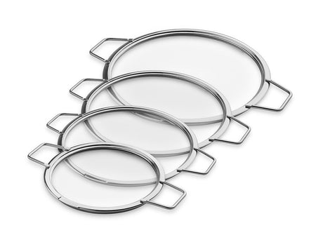 POKRYWKI SZKLANE DO UKŁADANIA W STOS – 18/ 24/ 26/ 28 CM – 4 SZTUKI - 1
