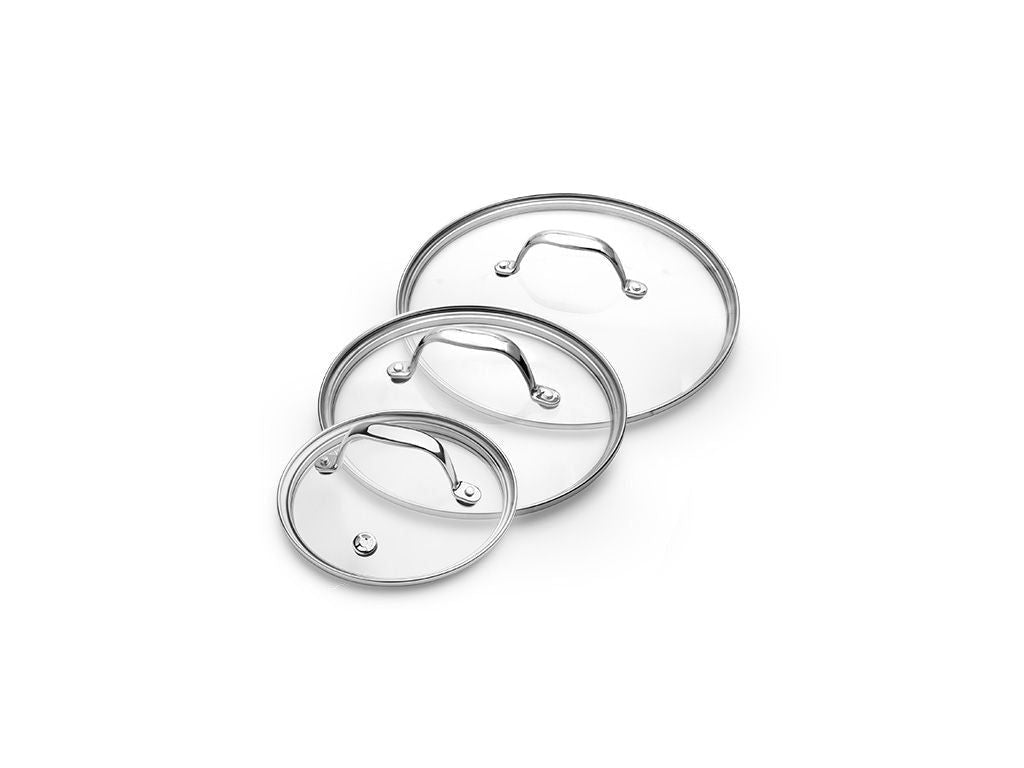 ZESTAW SZKLANYCH POKRYWEK 14/20/24 CM – 3 ELEMENTY - 1