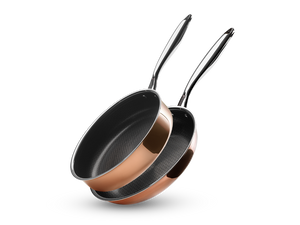 ZESTAW PATELNI+PATELNI SAUTÉ HYBRYDOWYCH NON-STICK MIEDZIANYCH - 2 CZĘŚCI - 1