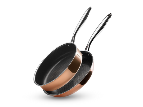 ZESTAW PATELNI+PATELNI SAUTÉ HYBRYDOWYCH NON-STICK MIEDZIANYCH - 2 CZĘŚCI - 1