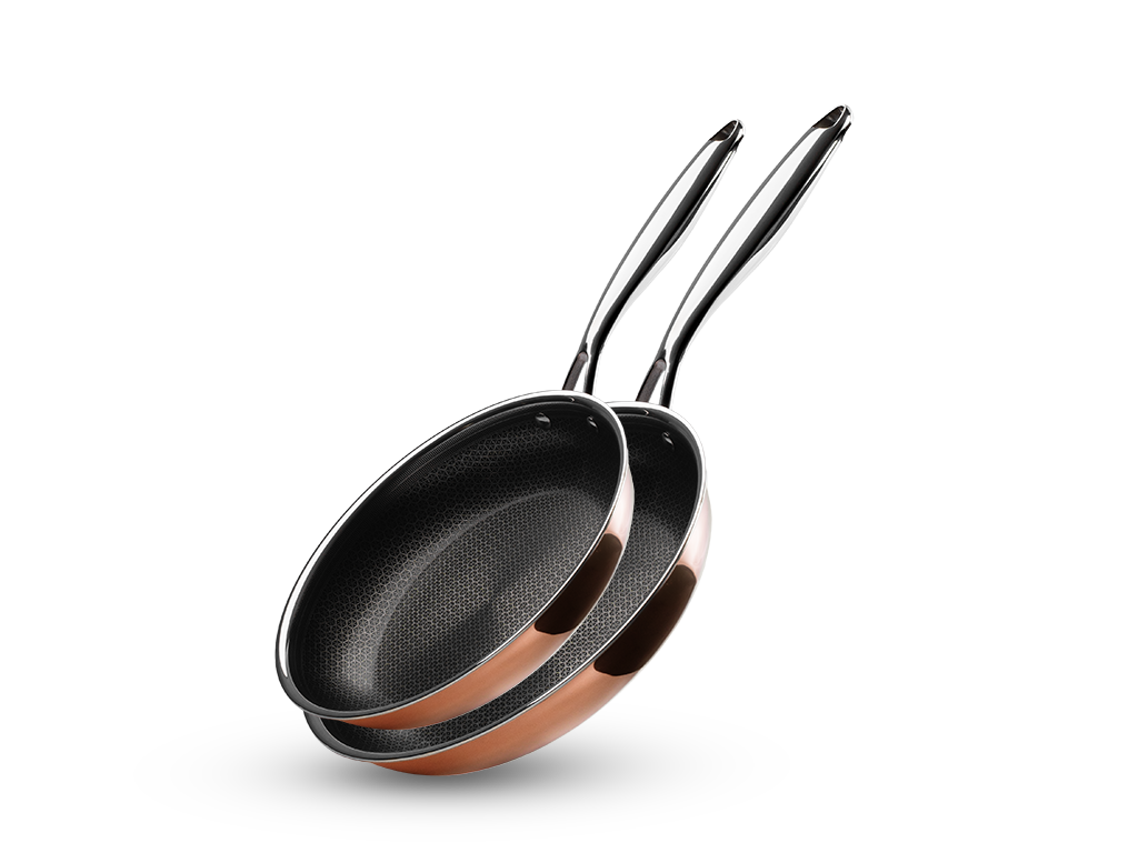 ZESTAW PATELNI HYBRYDOWYCH NON-STICK MIEDZIANYCH - 2 CZĘŚCI - 1