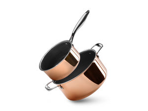 ZESTAW GARNKÓW HYBRYDOWYCH NON-STICK MIEDZIANYCH - 2 CZĘŚCI - 1