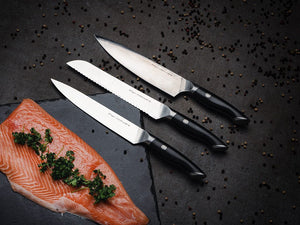 3-SZT ZESTAW NOŻY SZEF KUCHNI, DO CHLEBA I DO KROJENIA. - 2