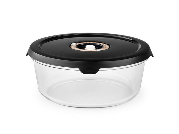 OKRĄGŁY SZKLANY POJEMNIK VACUUM – 1400 ML