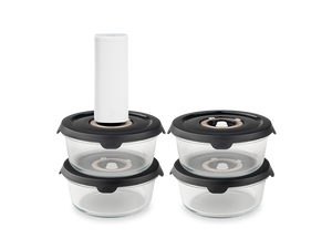 OKRĄGŁY SZKLANY POJEMNIK VACUUM – 635 ML ZESTAW - 4-SZT - 1